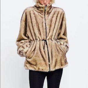 Zara Faux Fur Parka - Like New